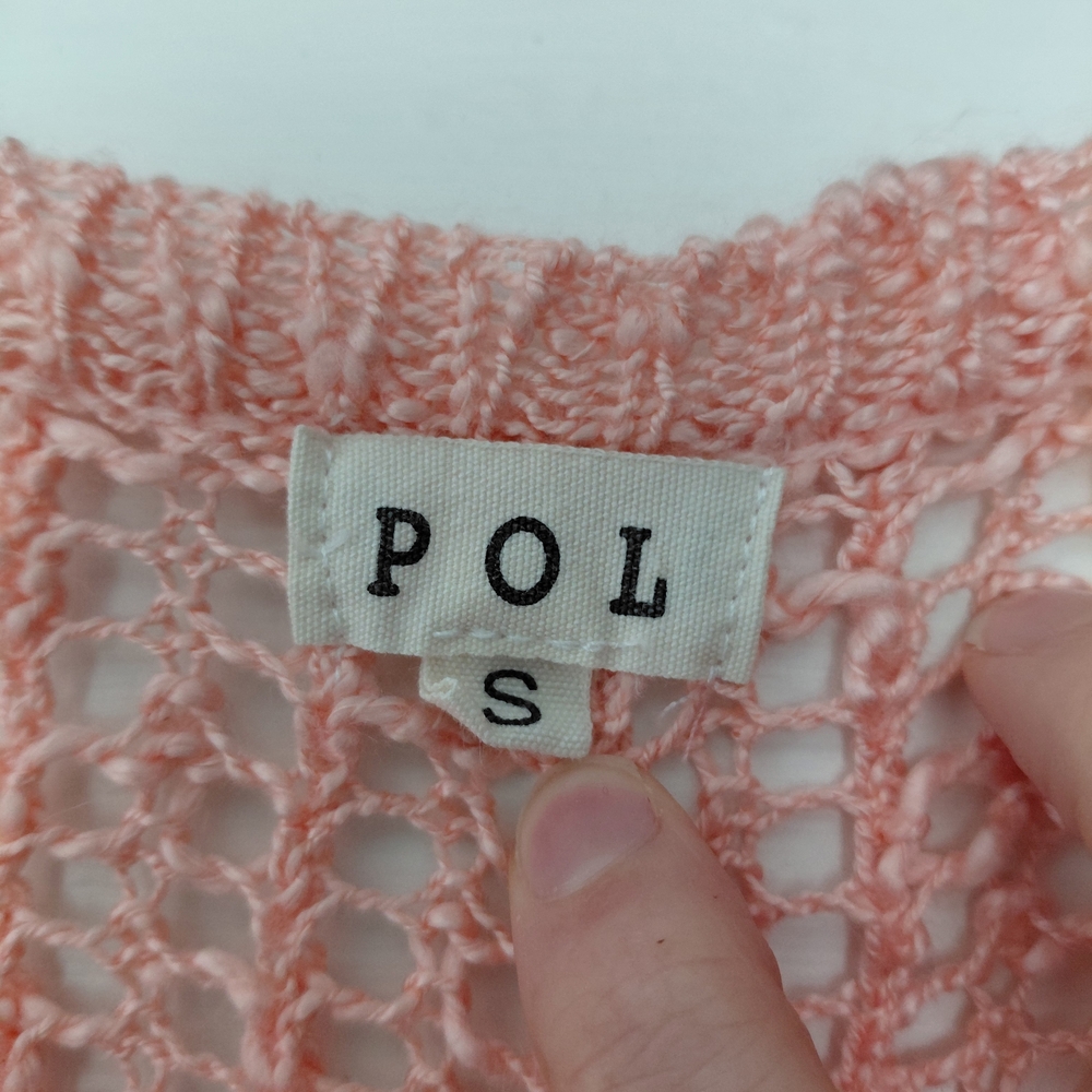 POL Women's Coral Open-Knit Sweater - Picture 2 of 3